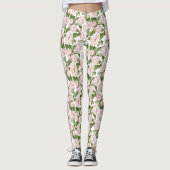 Leggings Floral vert rose (Devant)