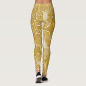 Leggings Florale d'or monochrome : Abstrait sans fil (Dos)