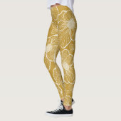 Leggings Florale d'or monochrome : Abstrait sans fil (Gauche)