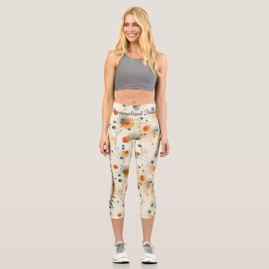 Leggings floraux Abstraits chic avec teintes de te (Recto)