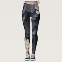 Leggings floraux Ai noirs | Élégant Yoga élégant