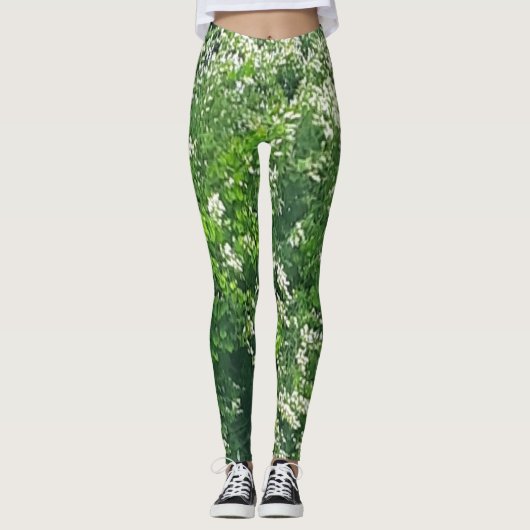 Leggings floraux blancs (Devant)