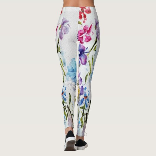 LEGGINGS FLORAUX BLANCS (Dos)