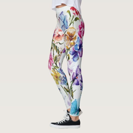 LEGGINGS FLORAUX BLANCS (Gauche)