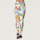 LEGGINGS FLORAUX BLANCS AVEC OISEAU JAUNE (Dos)