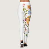 LEGGINGS FLORAUX BLANCS AVEC OISEAU JAUNE (Dos)