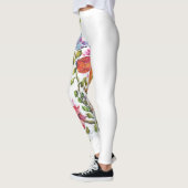 LEGGINGS FLORAUX BLANCS AVEC OISEAU JAUNE (Gauche)