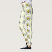 Leggings floraux blancs et jaunes de fleur marguer (Gauche)