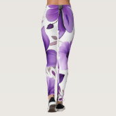 Leggings floraux blancs et violets modernes (Dos)