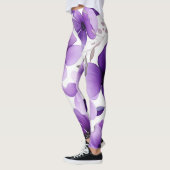 Leggings floraux blancs et violets modernes (Gauche)
