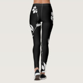 Leggings floraux blancs pour femmes (Dos)