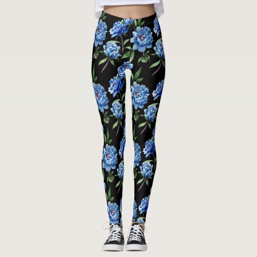 Leggings floraux bleus (Devant)