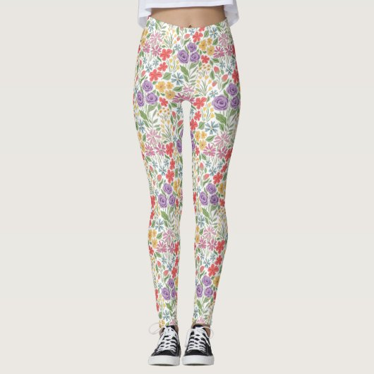 Leggings floraux colorés (Devant)