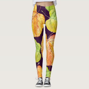 Leggings Floraux d'aquarelle d'automne, motif sans soudure.