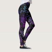 Leggings floraux de batik violet rétro (Droite)