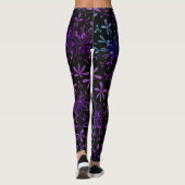 Leggings floraux de batik violet rétro (Dos)