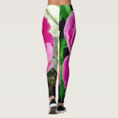 Leggings floraux de Dahlia rose et jaune (Dos)