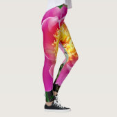 Leggings floraux de Dahlia rose et jaune (Droite)