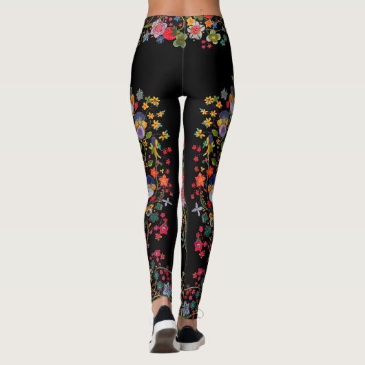 Leggings floraux de fraise Boho (Dos)