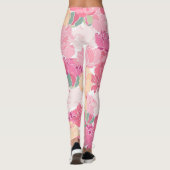 Leggings floraux de pivoines rose et jaune (Dos)