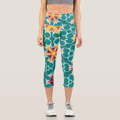 Leggings floraux de Starburst géométrique (Recto)