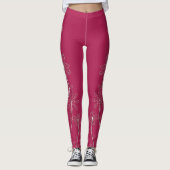 Leggings floraux du vin Fuchsia (Devant)