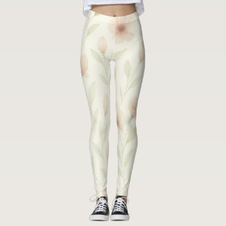 Leggings floraux élégants pour femmes en aquarelle