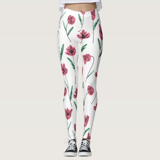 Leggings floraux géants - Pantalons de fleurs scin (Devant)