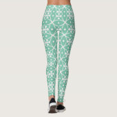 Leggings Floraux Géométriques Vert Menthe (Dos)