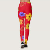 Leggings floraux gras rouges (Dos)