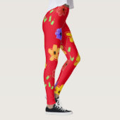 Leggings floraux gras rouges (Droite)