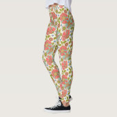 Leggings floraux les années 70 roses (Gauche)