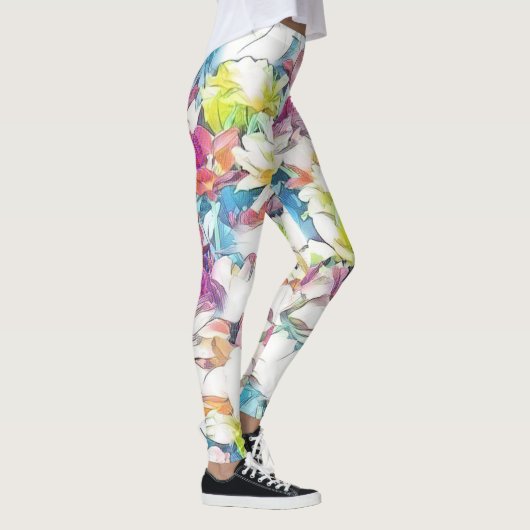 Leggings floraux multicolores (flottants) (Droite)
