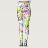 Leggings floraux multicolores (flottants) (Devant)