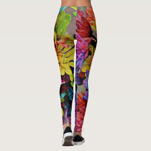 Leggings floraux multicolores vibrants (Dos)
