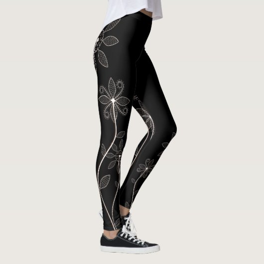 Leggings floraux noirs (Droite)