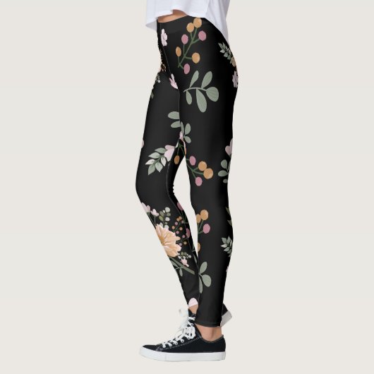 Leggings floraux noirs (Gauche)