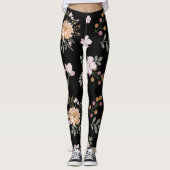 Leggings floraux noirs (Devant)