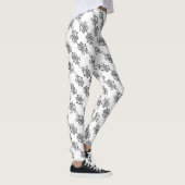 Leggings floraux noirs et blancs (Droite)