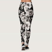 Leggings floraux noirs et blancs (Dos)