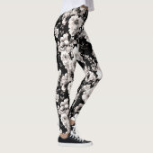 Leggings floraux noirs et blancs (Droite)