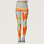 Leggings floraux orange (Devant)