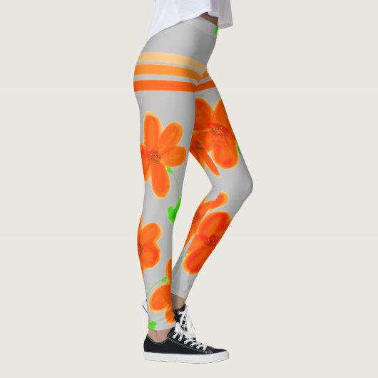 Leggings floraux orange (Droite)