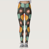 Leggings floraux oranges Super rétro (Devant)