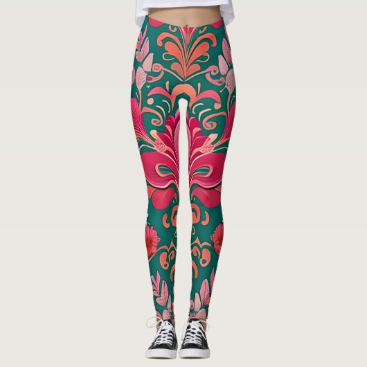 Leggings floraux pour femmes (Devant)