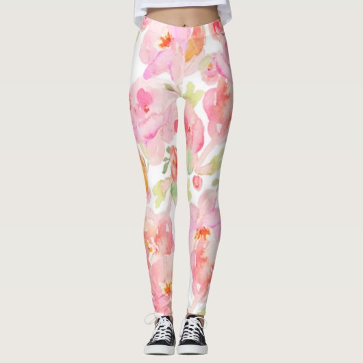 Leggings floraux roses modernes Sassy (Devant)