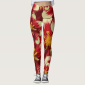Leggings floraux rouges (Devant)