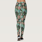 Leggings floraux sarcelle et rose (Dos)