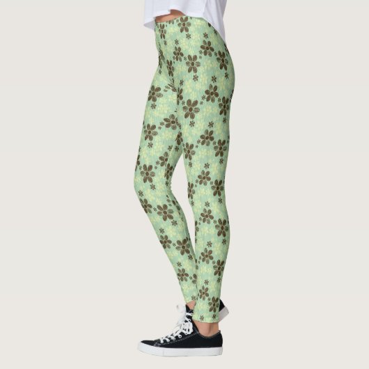 Leggings floraux verts tropicaux (Gauche)