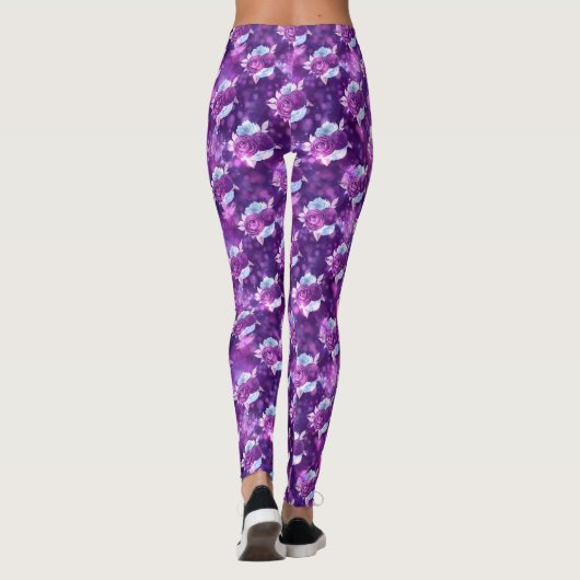 Leggings floraux violets (Dos)